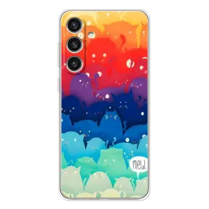 Силиконовый чехол с котиком для Samsung Galaxy S25 Plus (Mew)