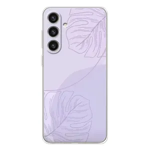Чохол квітковий дизайн для Samsung Galaxy S25 Plus (Монстера фіолетова)