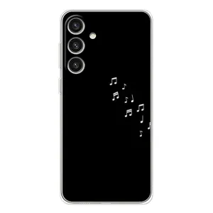 Чохол з картинками на чорному фоні для Samsung Galaxy S25 Plus (Ноти)