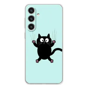 Силиконовый чехол с котиком для Samsung Galaxy S25 Plus (Падающий кот)