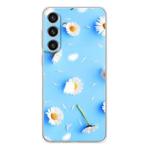 Чохол з Квітами для Samsung Galaxy S25 Plus (ромашки на блакитному)