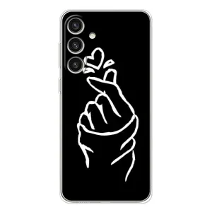 Чехлы (Знак сердечка) на Samsung Galaxy S25 Plus (Сердце на черном)