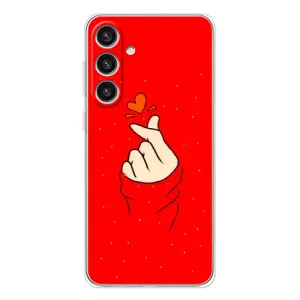 Чехлы (Знак сердечка) на Samsung Galaxy S25 Plus (Сердце на красном)