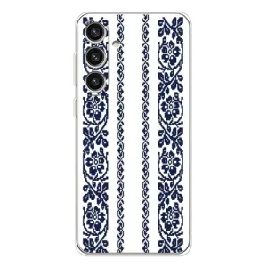 Силиконовый Чехол на Samsung Galaxy S25 Plus с картинкой Вышиванки (Синяя вышиванка)