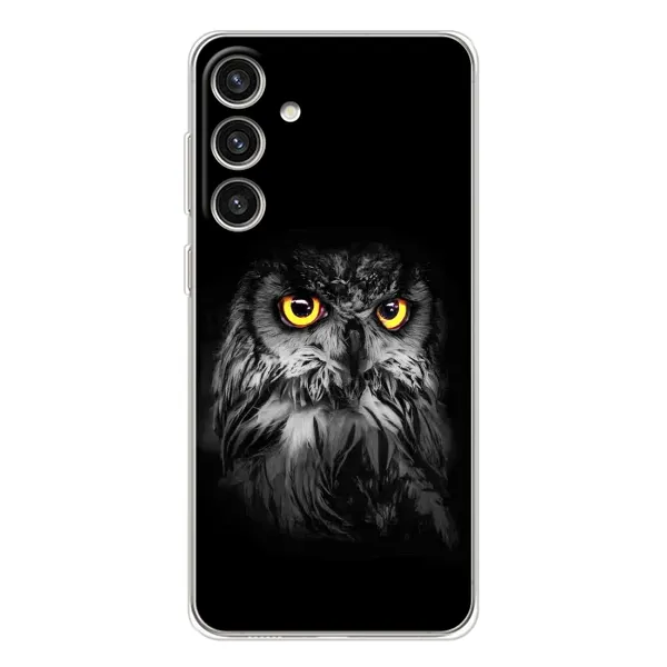 Чехол с рисунком «Сова на чёрном» для Samsung Galaxy S25 Plus Чехол с рисунком «Сова на чёрном» для Samsung Galaxy S25 Plus