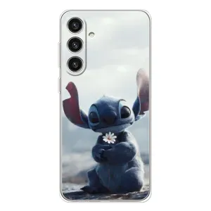 Чехол с рисунком Стич для Samsung Galaxy S25 Plus (Стич с цветочком)