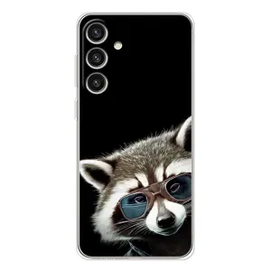 Силиконовый Чехол с Енотами на Samsung Galaxy S25 Plus (Стильный Енот)