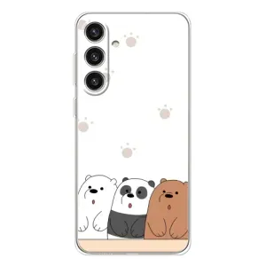 Чехлы с изображением разных животных для Samsung Galaxy S25 Plus (Удивленные медвеженки)