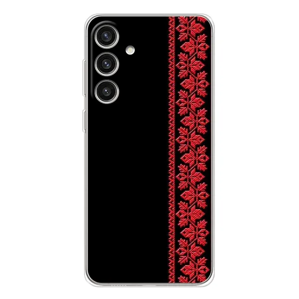 Чехол с рисунком «Вышиванка на черном» для Samsung Galaxy S25 Plus Чехол с рисунком «Вышиванка на черном» для Samsung Galaxy S25 Plus