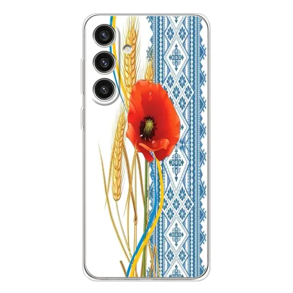 Чехол с рисунком «Вышиванка с цветком» для Samsung Galaxy S25 Plus Чехол с рисунком «Вышиванка с цветком» для Samsung Galaxy S25 Plus
