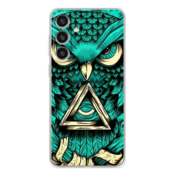 Чехол с рисунком «Зеленая сова» для Samsung Galaxy S25 Plus Чехол с рисунком «Зеленая сова» для Samsung Galaxy S25 Plus