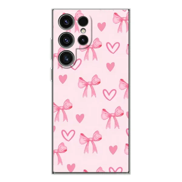 Чехол с рисунком «Бантики и сердечки» для Samsung Galaxy S25 Ultra Чехол с рисунком «Бантики и сердечки» для Samsung Galaxy S25 Ultra