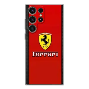 Силиконовый бампер с картинкой машины на Samsung Galaxy S25 Ultra (Ferrari Logo)