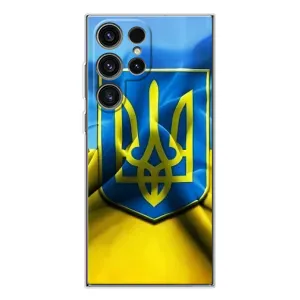 Чехол с картинкой (Патриотический ГЕРБ) на Samsung Galaxy S25 Ultra (Герб и Флаг Украины)