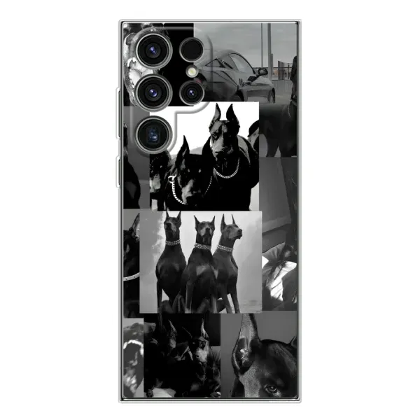 Чехол с рисунком «Коллаж Доберман» для Samsung Galaxy S25 Ultra Чехол с рисунком «Коллаж Доберман» для Samsung Galaxy S25 Ultra