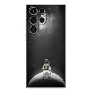 Силиконовый Чехол с принтом "Космонавты" на Samsung Galaxy S25 Ultra (Космонавт романтик)