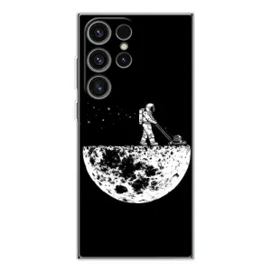 Силиконовый Чехол с принтом "Космонавты" на Samsung Galaxy S25 Ultra (Космонавт)