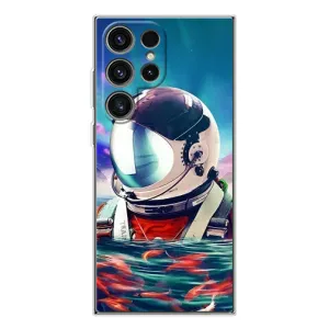 Силиконовый Чехол с принтом "Космонавты" на Samsung Galaxy S25 Ultra (Космонавт в воде)