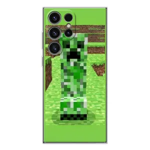 Чехлы для Samsung Galaxy S25 Ultra (Персонажи Майн Крафт) (Крипер 2)