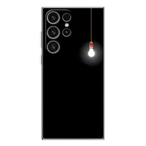 Чехол с картинками на черном фоне для Samsung Galaxy S25 Ultra (Лампочка)