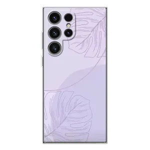 Чехол цветочный дизайн для Samsung Galaxy S25 Ultra (Монстера фиолетовая)