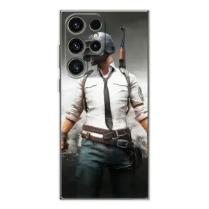 Силиконовый чехол с картинкой "Герой Pubg" на Samsung Galaxy S25 Ultra (Пабг)