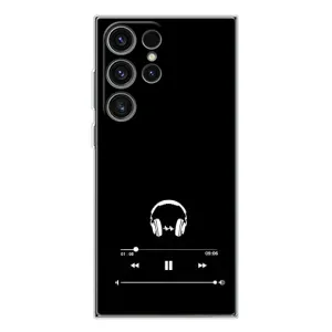Чехол с картинками на черном фоне для Samsung Galaxy S25 Ultra (Плеер)