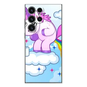 Чехол Unicorn на Samsung Galaxy S25 Ultra (Радуга единорожка)
