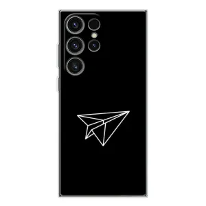 Чехол с картинками на черном фоне для Samsung Galaxy S25 Ultra (Самолетик)
