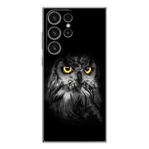 Чохли з принтом СОВИ для Samsung Galaxy S25 Ultra (Сова на чорному)