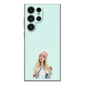 Силиконовый Чехол на Samsung Galaxy S25 Ultra с картинкой Стильных Девушек (В шапке)
