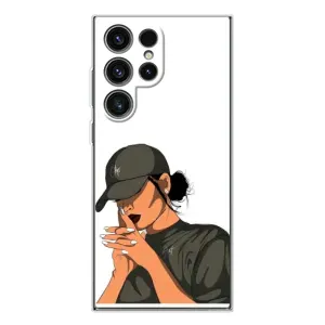 Силиконовый Чехол на Samsung Galaxy S25 Ultra с картинкой Стильных Девушек (В зеленом)