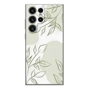 Чехол цветочный дизайн для Samsung Galaxy S25 Ultra (Зелёный дизайн)