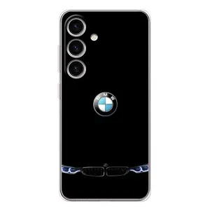 Силиконовый бампер с картинкой машины на Samsung Galaxy S25 (Черный BMW)