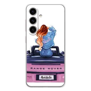 Силиконовый Чехол на Samsung Galaxy S25 с картинкой Стильных Девушек (Девушка на машине)