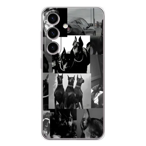 Чохол з малюнком «Колаж Доберман» для Samsung Galaxy S25 Чохол з малюнком «Колаж Доберман» для Samsung Galaxy S25