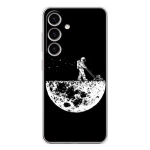 Силиконовый Чехол с принтом "Космонавты" на Samsung Galaxy S25 (Космонавт)
