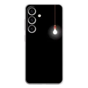 Чохол з картинками на чорному фоні для Samsung Galaxy S25 (Лампочка)
