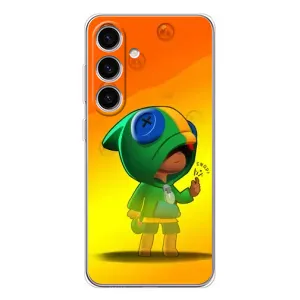 Чехол Бравл Старс для Samsung Galaxy S25 (LEON в кофте)