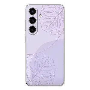 Чехол цветочный дизайн для Samsung Galaxy S25 (Монстера фиолетовая)
