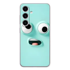 Силиконовые Чехлы (смешные стикеры) для Samsung Galaxy S25 (Забавное мятное лицо)