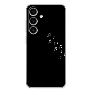 Чохол з картинками на чорному фоні для Samsung Galaxy S25 (Ноти)