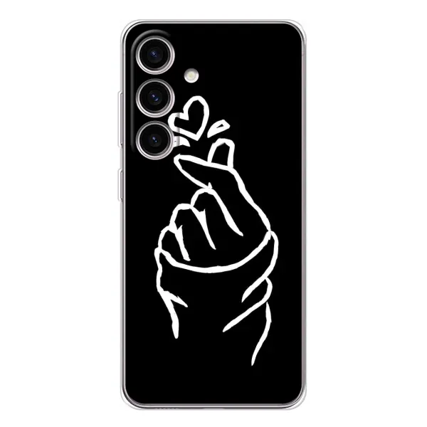 Чехол с рисунком «Сердце на черном» для Samsung Galaxy S25 Чехол с рисунком «Сердце на черном» для Samsung Galaxy S25