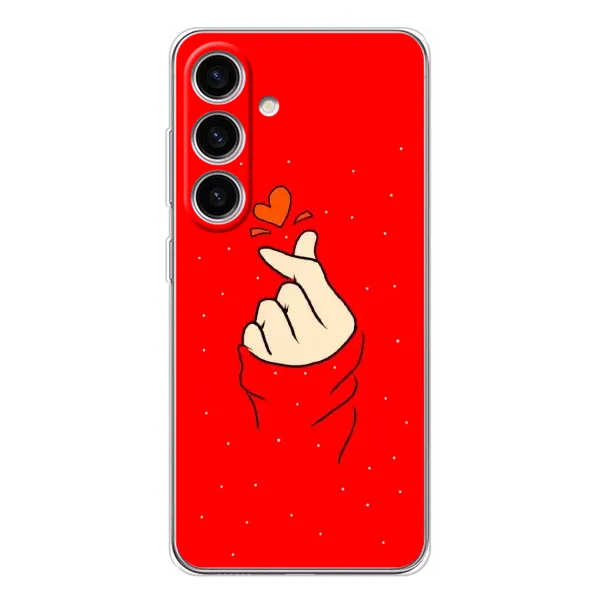 Чехол с рисунком «Сердце на красном» для Samsung Galaxy S25 Чехол с рисунком «Сердце на красном» для Samsung Galaxy S25