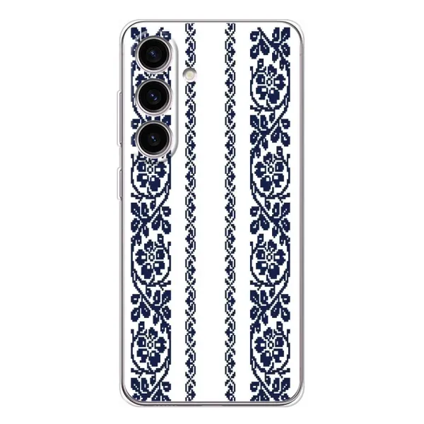 Чехол с рисунком «Синяя вышиванка» для Samsung Galaxy S25 Чехол с рисунком «Синяя вышиванка» для Samsung Galaxy S25