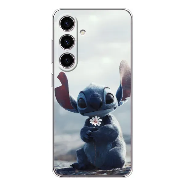 Чехол с рисунком «Стич с цветочком» для Samsung Galaxy S25 Чехол с рисунком «Стич с цветочком» для Samsung Galaxy S25