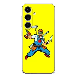 Силиконовый бампер (Работники) на Samsung Galaxy S25 (Строитель)