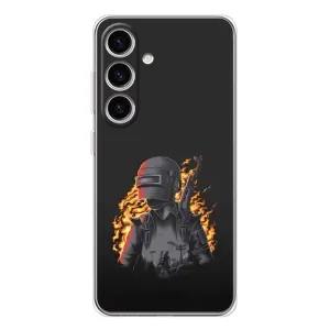 Чохол з картинкою "Герой Pubg" на Samsung Galaxy S25 (В полум'ї)