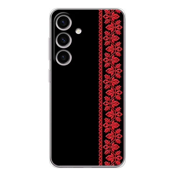 Чехол с рисунком «Вышиванка на черном» для Samsung Galaxy S25 Чехол с рисунком «Вышиванка на черном» для Samsung Galaxy S25