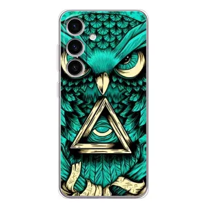 Чехлы с принтом СОВЫ для Samsung Galaxy S25 (Зеленая сова)